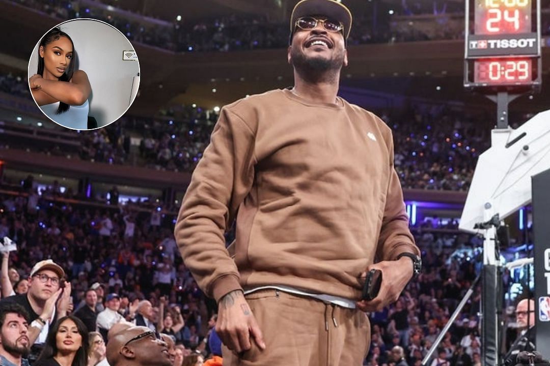 Mia Burks poses for a selfie on Instagram, New York Knicks icon Carmelo Anthony attends a game at the MSG