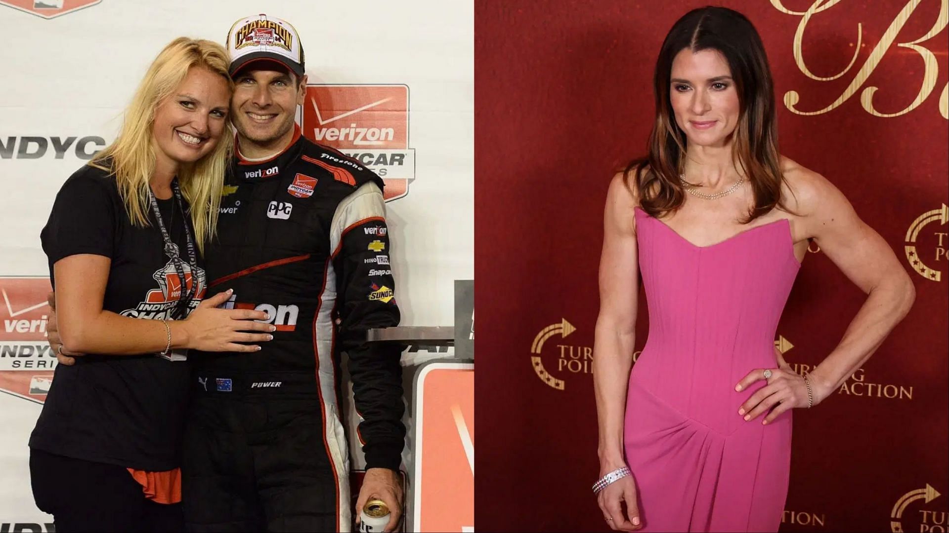 Image Credits: Getty, L: Will Power with wife Liz; R: Danica Patrick
