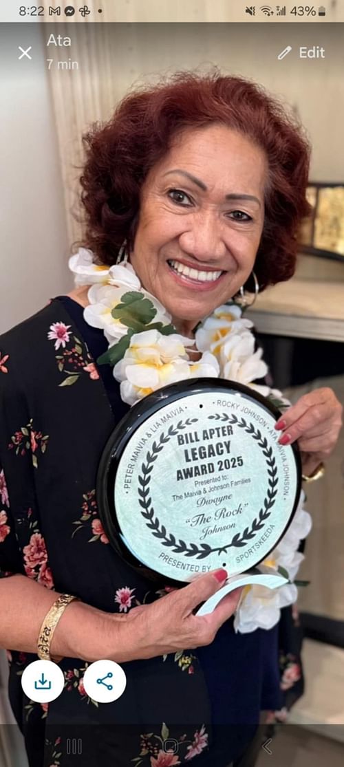 Ata Maivia accepted the award on behalf of her son