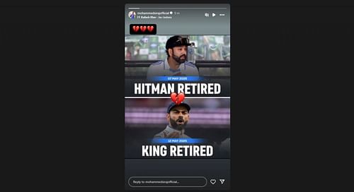 Mohammed Siraj's latest Instagram post for Virat Kohli and Rohit Sharma. [Pic credits: @mohammedsirajofficial]