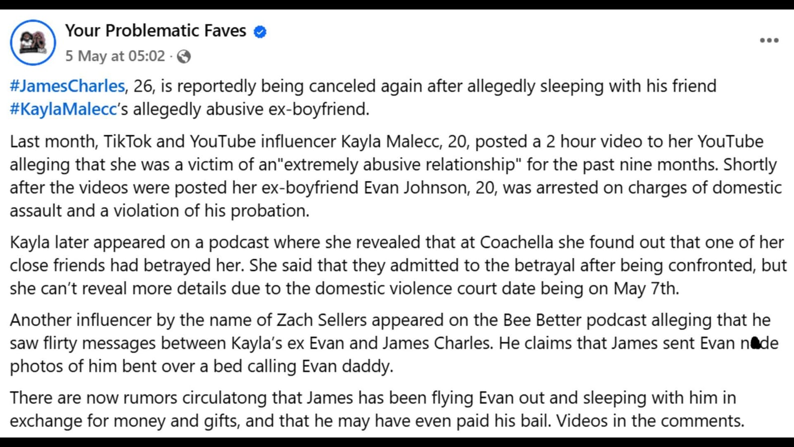 Why is everyone unfollowing James Charles? Evan Johnson and Kayla Malec
