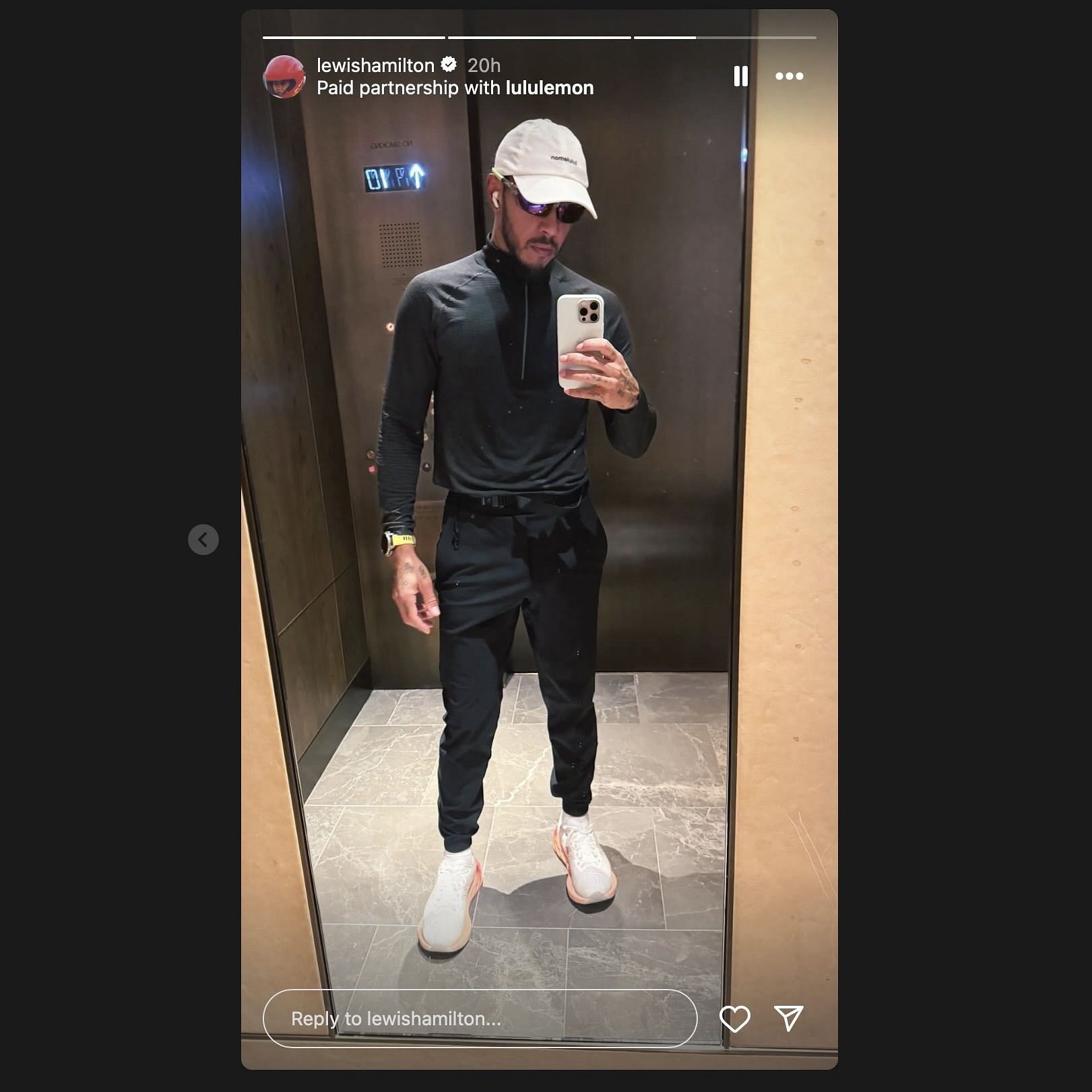 Screengrab from Hamilton&#039;s Instagram story [via Instagram@lewishamilton]