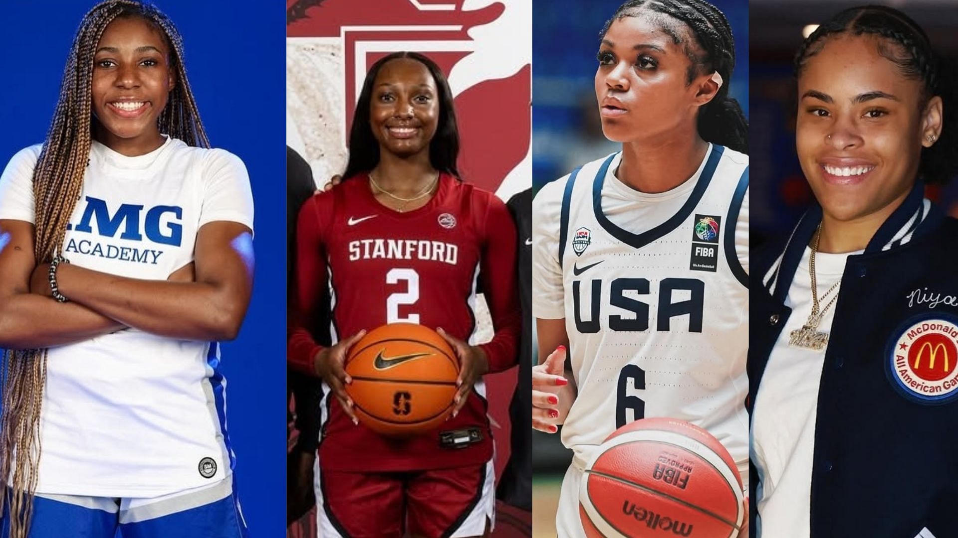 Five star prospects Kelis Fisher, Hailee Swain, Deniya Prawl and ZaKiyah Johnson. (Images via Instagram @killa_kcrossover @haileeswain @zakiyahmonae @deniyaprawl)