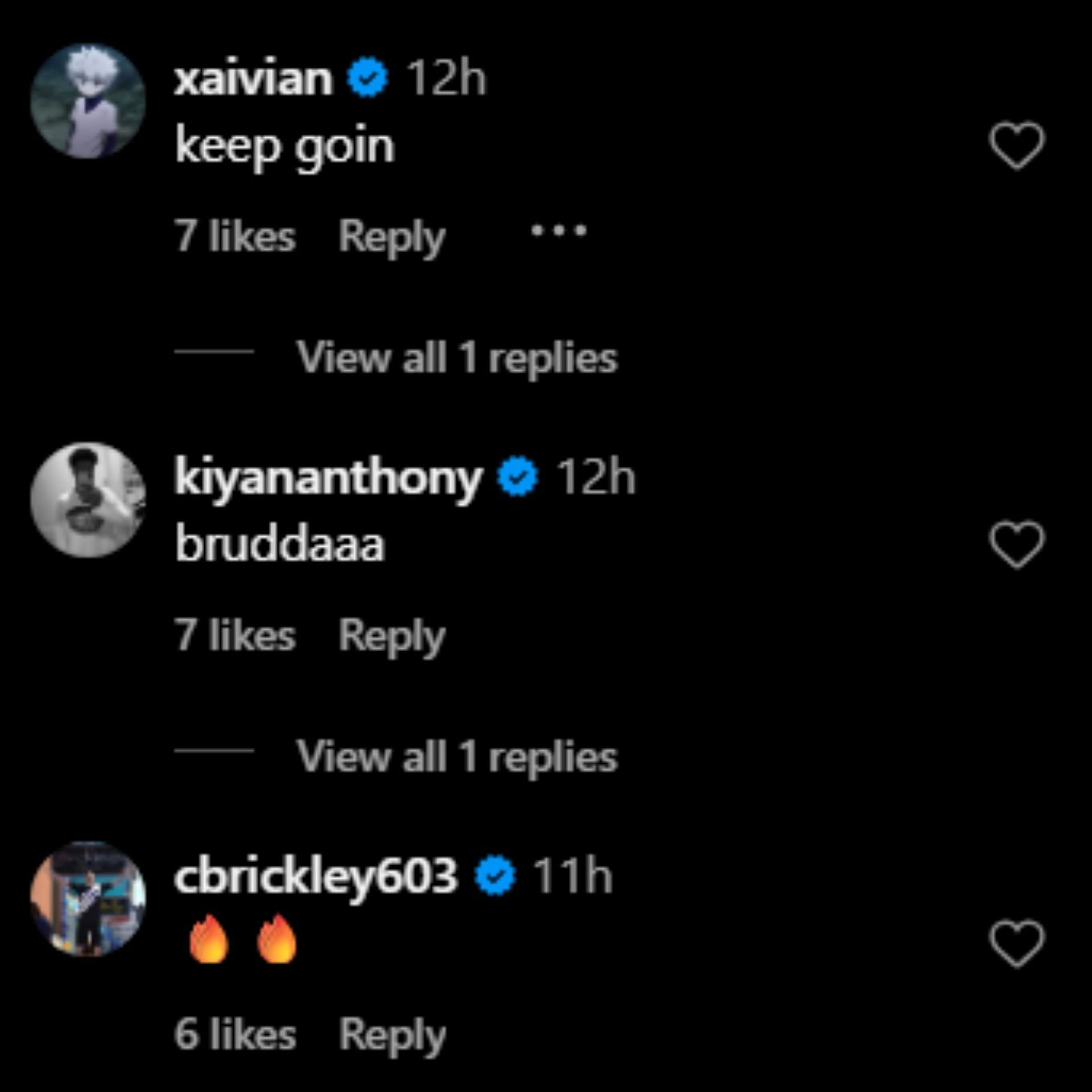 Kiyan Anthony drops 1-word reaction to former 3-star prospect Adam Njie&#039;s workout snaps (Image via Instagram @adammm.2)
