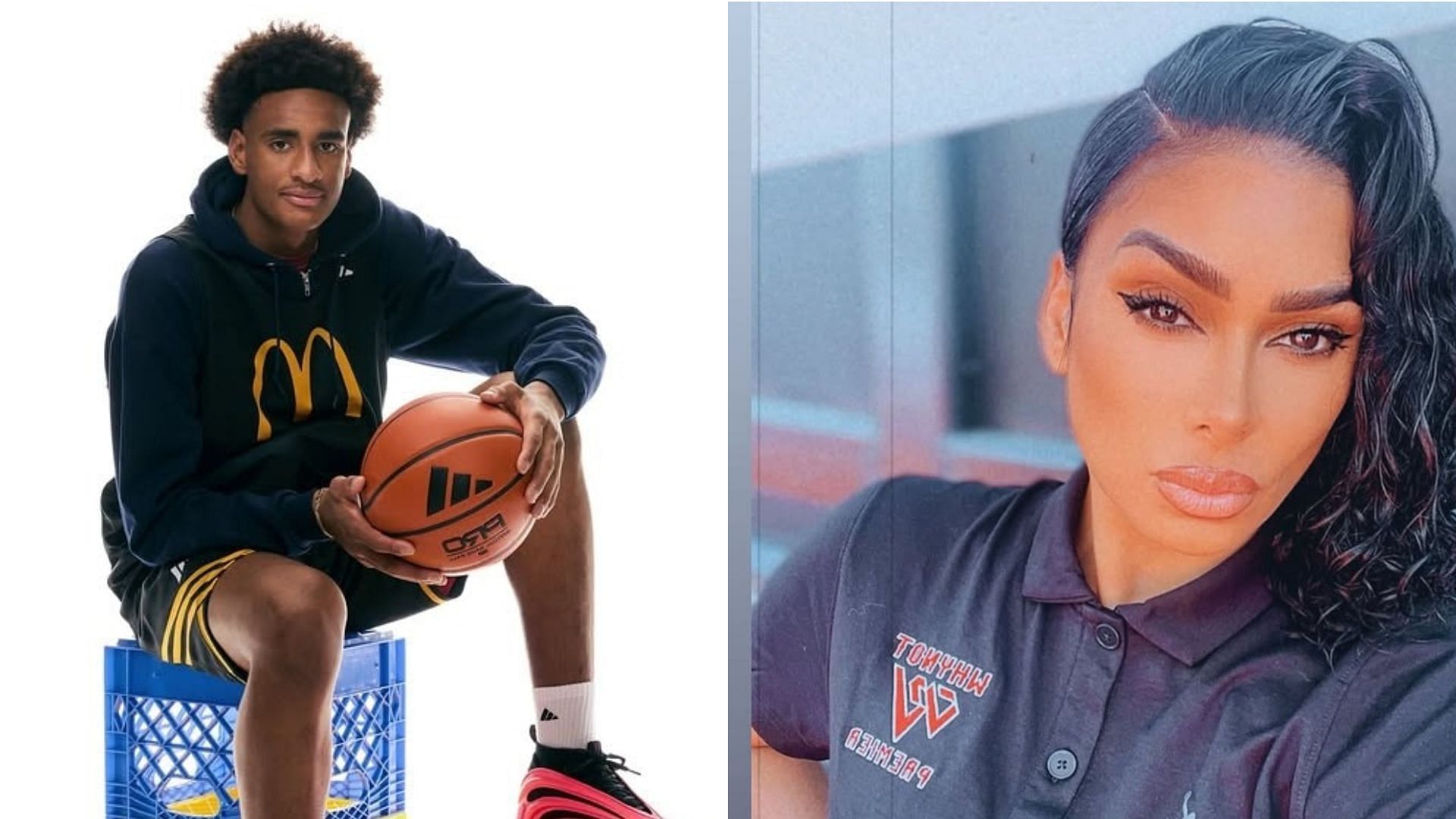 Five-star prospect Alijah Arenas and mom Laura Govan. (Images via Instagram @alijah0arenas and @lauramgovan)