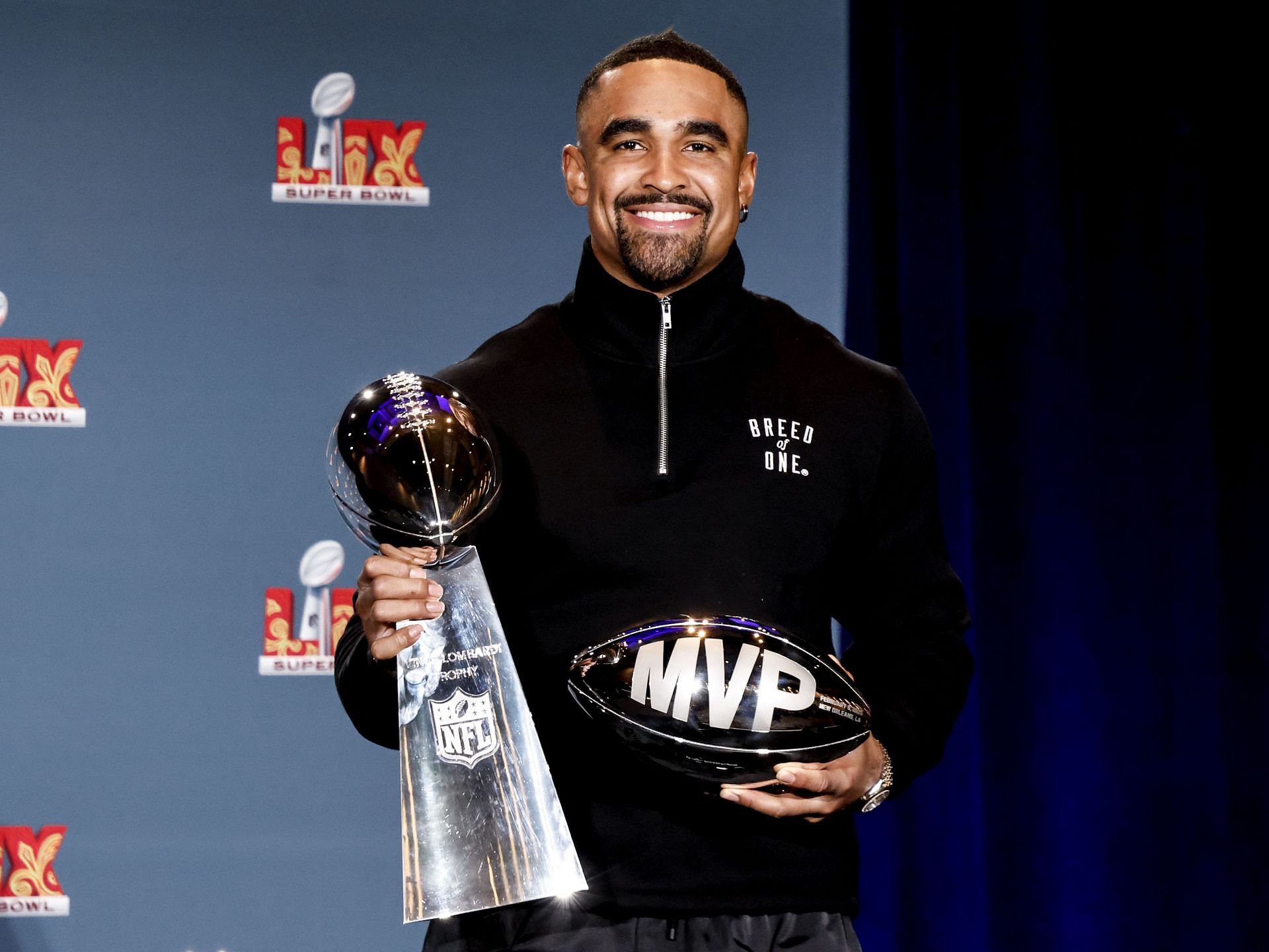 Super Bowl Handoff &amp; Winning MVP &amp; Head Coach Press Conference - Source: Getty