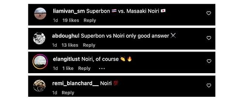 Screenshot of comments. [ONE Championship/Instagram]