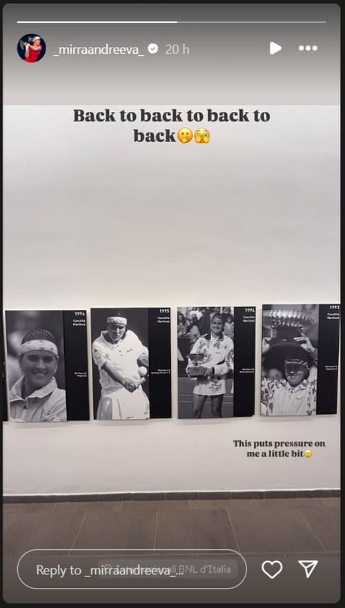 Mirra Andreeva IG Story | Source: Mirra Andreeva Instagram/@_mirraandreeva_