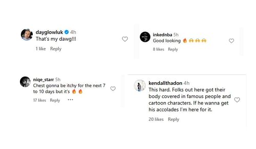 Fans comment on D Wade's new Chest Tattoo