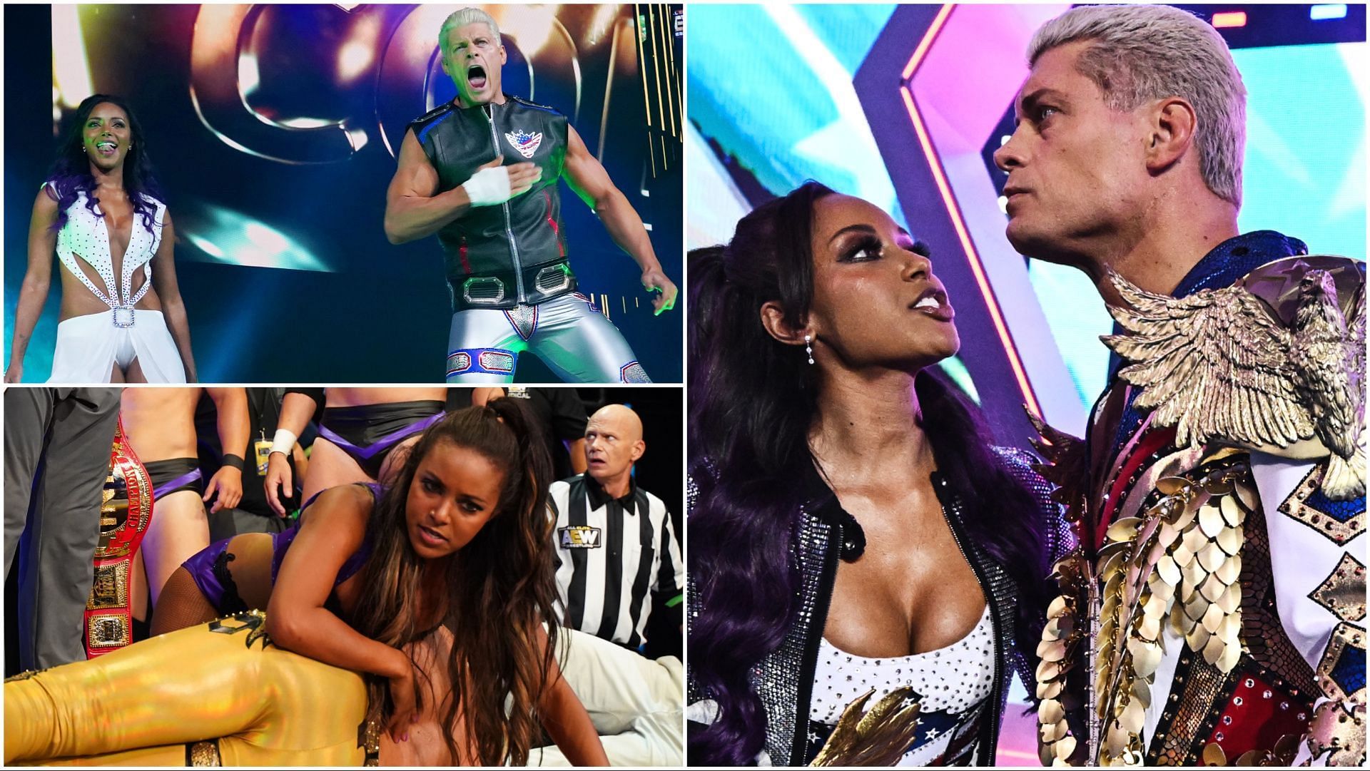Brandi and Cody Rhodes at WrestleMania XL, in the early days of AEW Dynamite
