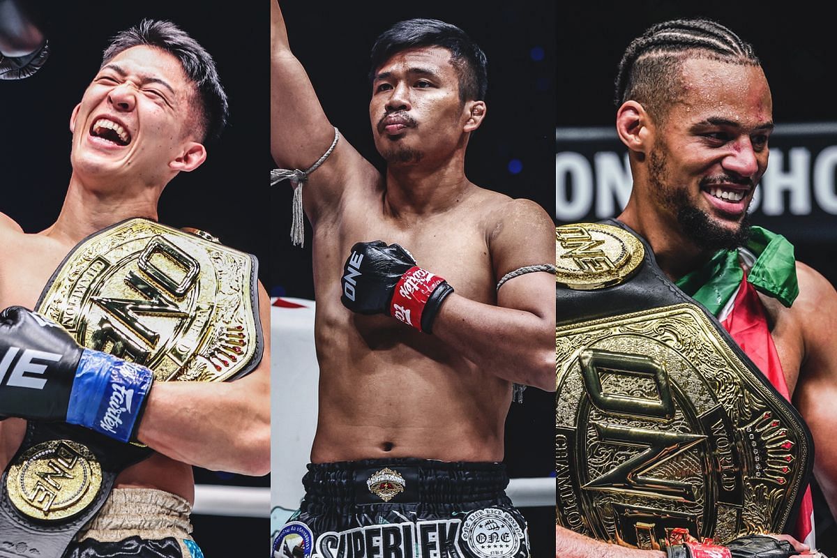 From L-R: Masaaki Noiri, Superlek, Regian Eersel. [Photos via: ONE Championship]
