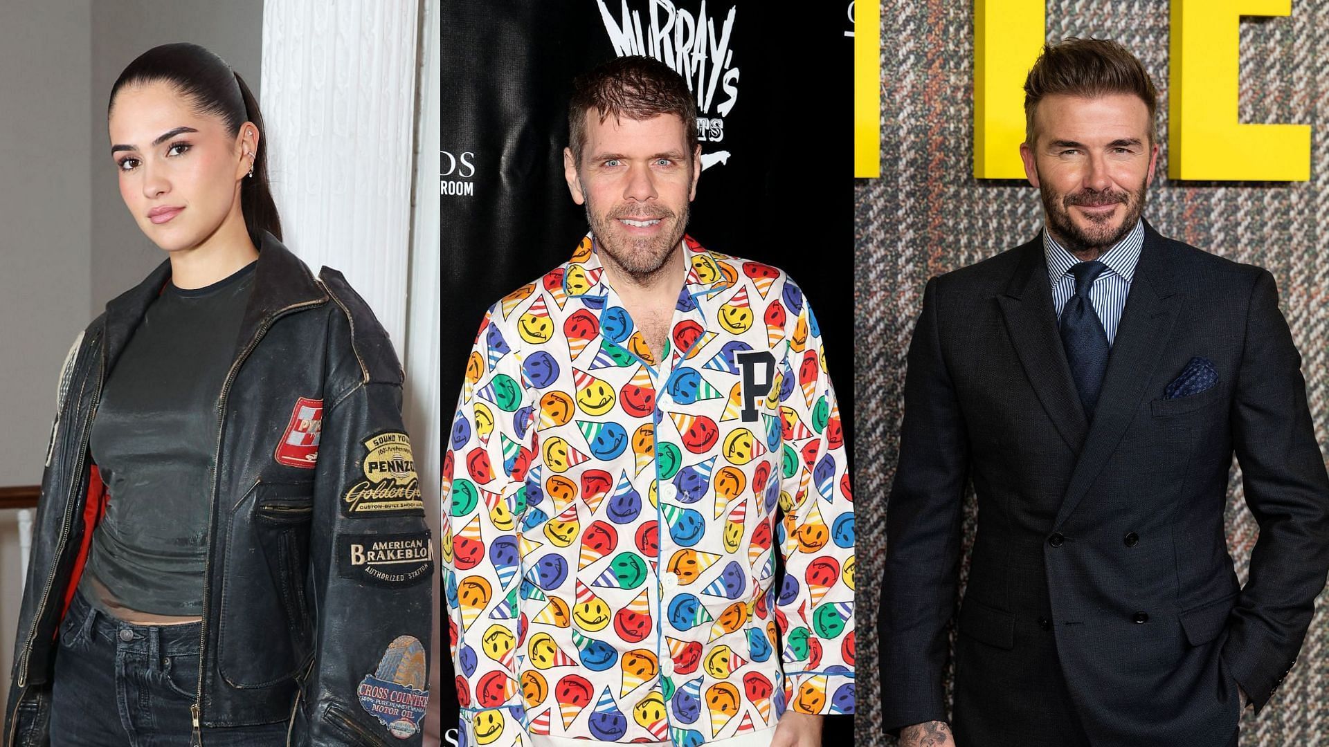 From L to R- Kim Turnbull, Perez Hilton and David Beckham, Image via Getty Images