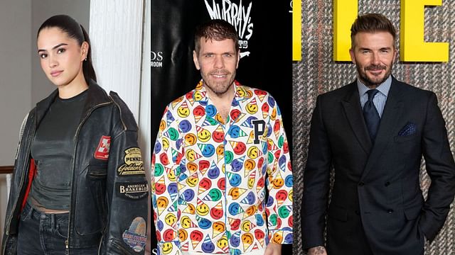 From L to R- Kim Turnbull, Perez Hilton and David Beckham, Image via Getty Images
