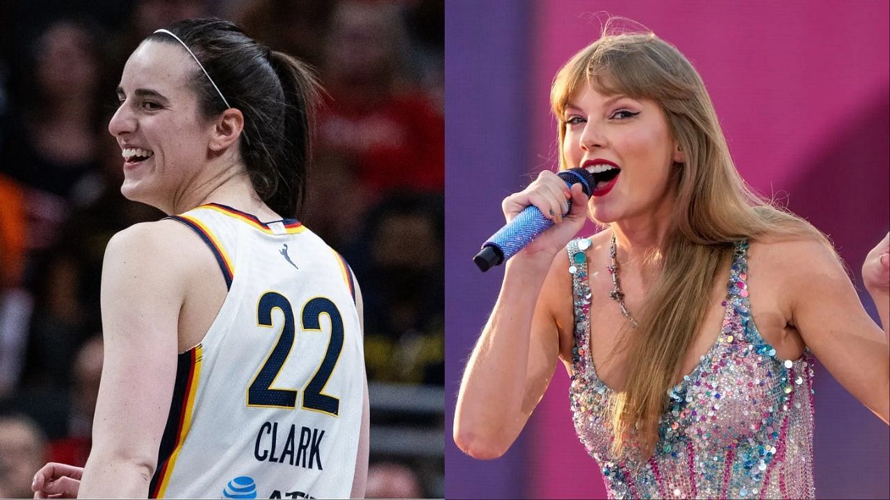 Caitlin Clark shows off her Taylor Swift merch (Image Source: IMAGN)
