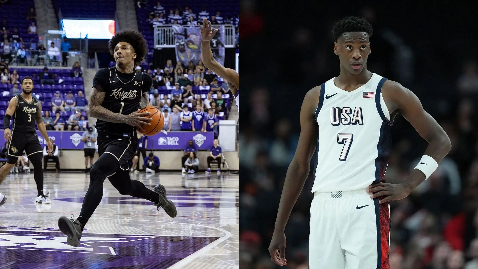 Mikey Williams and AJ Dybantsa. - Source: Matthew Visinsky &amp; Soobum Im, Getty
