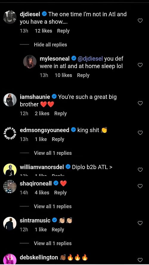 Shaquille O'Neal's on post [@mylesoneal Instagram)