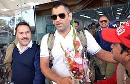 Fan touches MS Dhoni's feet at Delhi airport ahead of CSK vs RR IPL 2025 match [Watch]