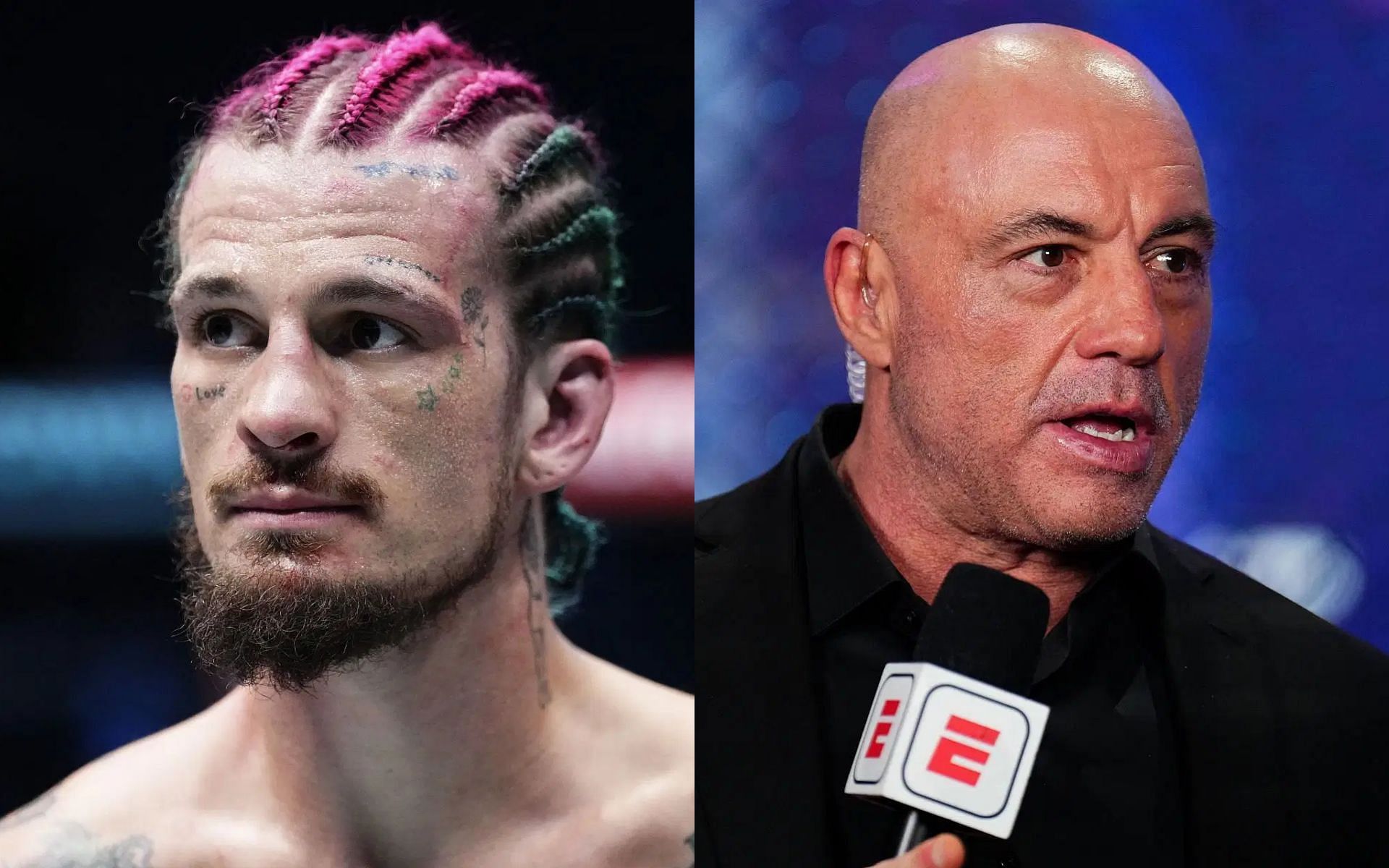 Joe Rogan (right) reacts to Sean O
