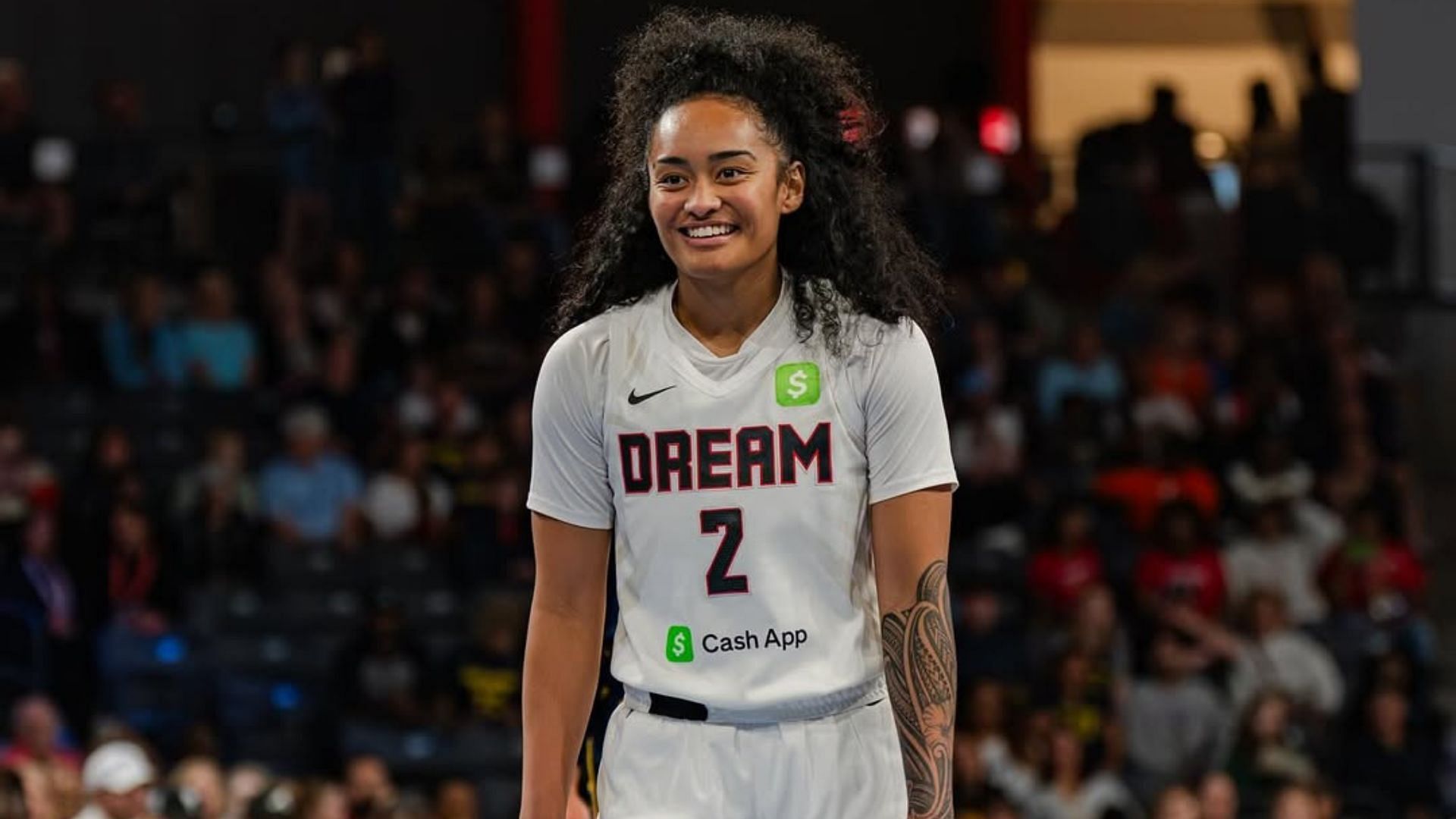 Te-Hina Paopao playing for the Atlanta Dream. - Source: @tehinapaopao on Instagram