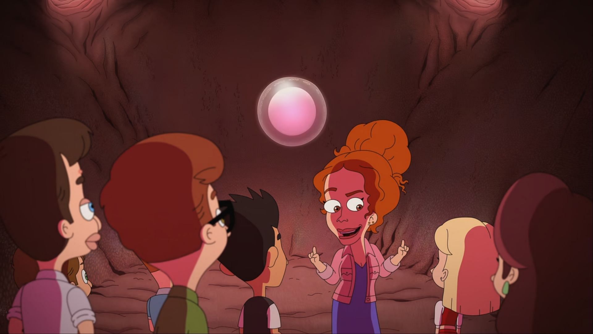 A Miss Frizzle-style sex ed lesson in Big Mouth season 8 takes the kids on a magical, anatomical tour, blending raunchy comedy with genuine education about the human body. (Image via Netflix)