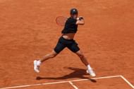 Nakashima plays a forehand in the Italian Open 2025 ahead of his appearance at the Hamburg European Open - Day Seven - Source: Getty