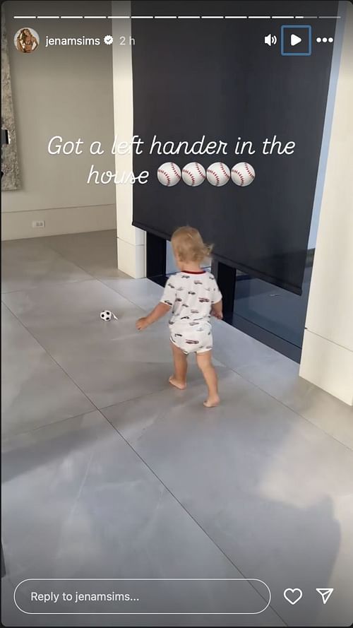 A still taken from Jena Sims' Instagram story on May 10, 2025 - Image via Instagram @jenasims