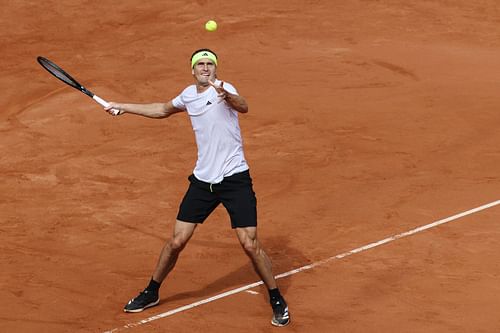 Zverev in action at the Tennis: ATP Tour - Hamburg... - Source: Getty