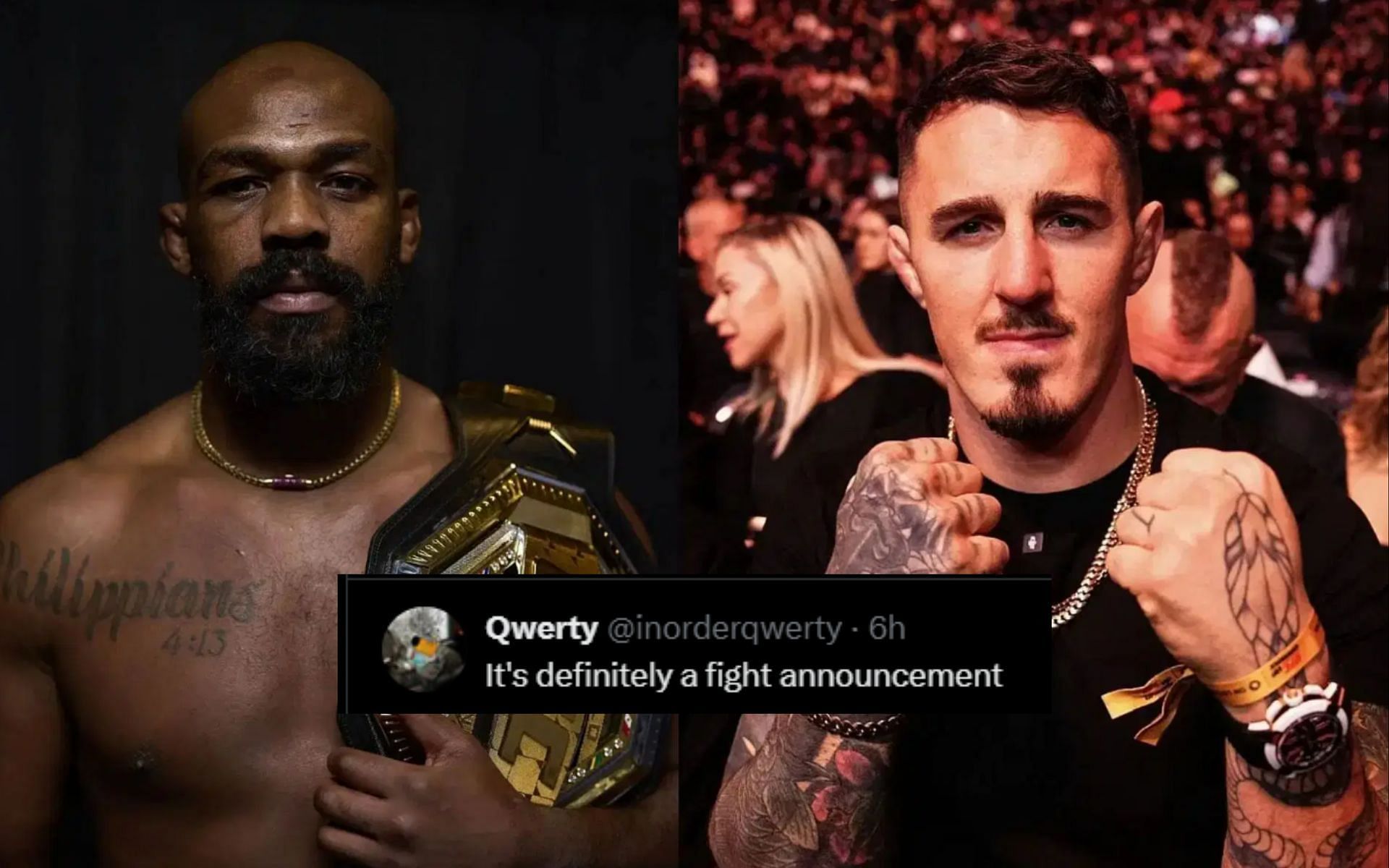 Fans react to Tom Aspinall trolling with a fight announcement. [Images courtesy: Getty]