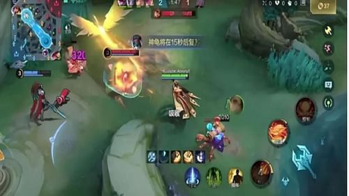 Wu Zetian, the new MLBB hero, summons a phoenix spirit by casting her second skill (Image via Moonton Games)