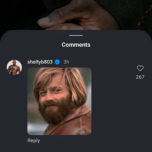 Screenshot of Shelton Benjamin's reply (via Big E's Instagram)