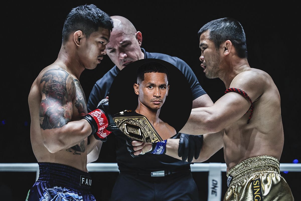 Superbon (middle) on the Kongthoranee (L) vs Nong-O (R) rivalry | Image by ONE Championship