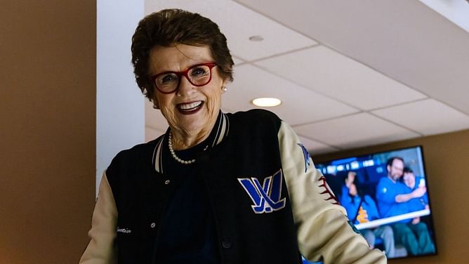 Tennis great Billie Jean King attends Frost vs. Sceptres PWHL playoff game at Coca-Cola Coliseum