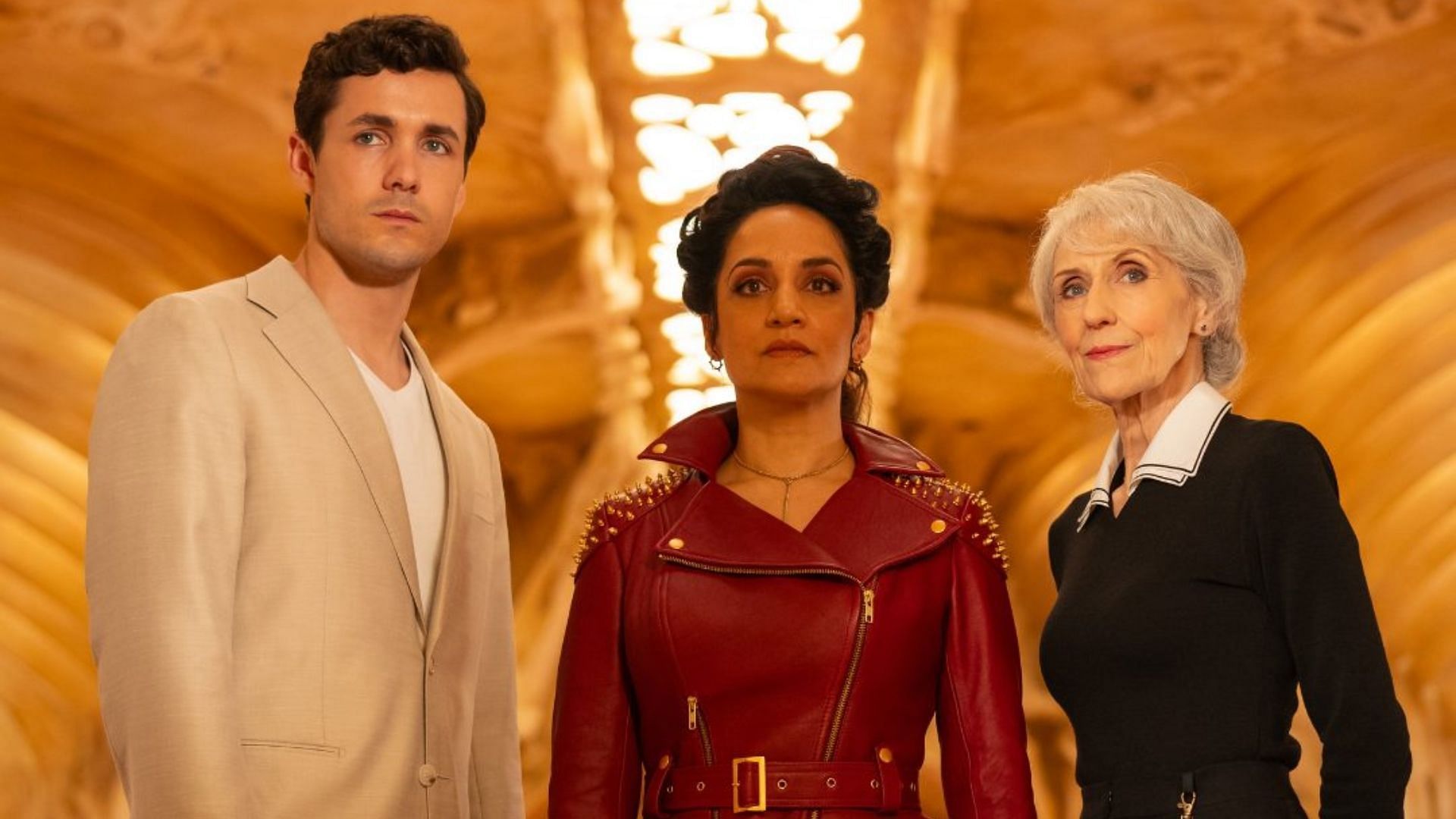 An image of Conrad with the Ranis from Doctor Who season 2 (Image via Instagram/@bbcdoctorwho)