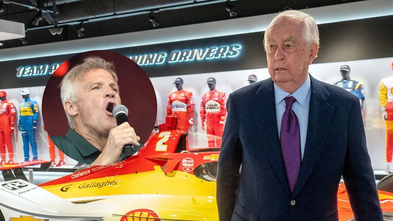 Kenny Wallace and Roger Penske (Background Image via Imagn, Inset via Getty)