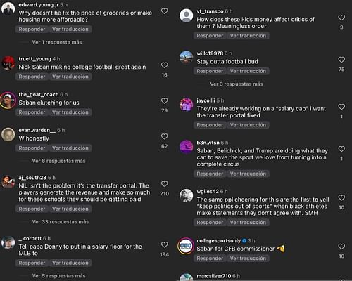 Comments about Donald Trump's potential executive order on NIL. - Source: Instagram/@on3