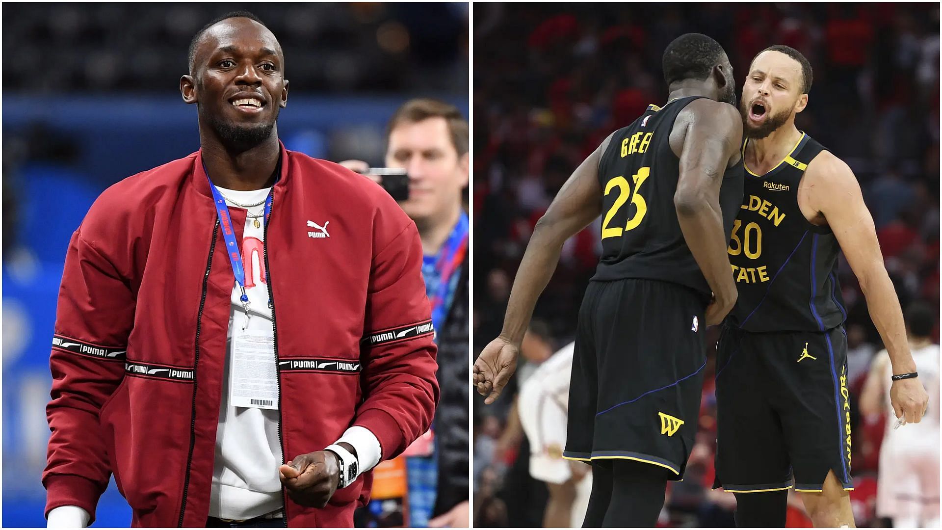 Usain Bolt hyped after Steph Curry-less Warriors clinch massive win in NBA playoffs semis. (Photos: IMAGN)