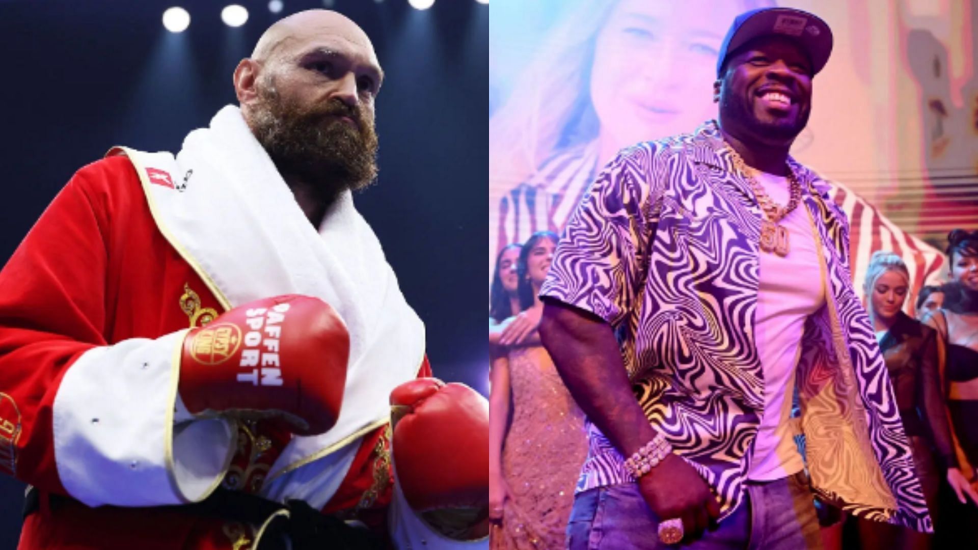 Tyson Fury (left) spotted partying with 50 Cent (right) days after confirming retirement status [Images courtesy of Getty Images]