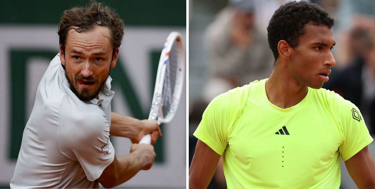 Daniil Medvedev and Felix Auger-Aliassime at the French Open - Image Source: Getty 