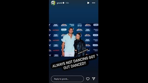 Gronkowski and Kostek attending his Wrestlemania afterparty (image credit: instagram/gronk)