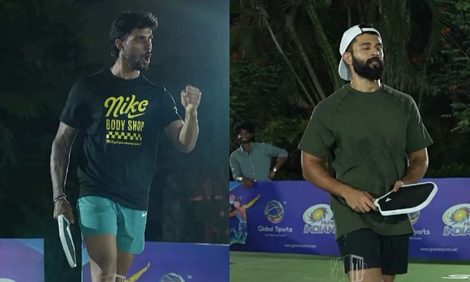 Tilak Varma and Vijay Deverakonda face off in a special pickleball challenge ahead of MI vs GT IPL 2025 match [Watch]