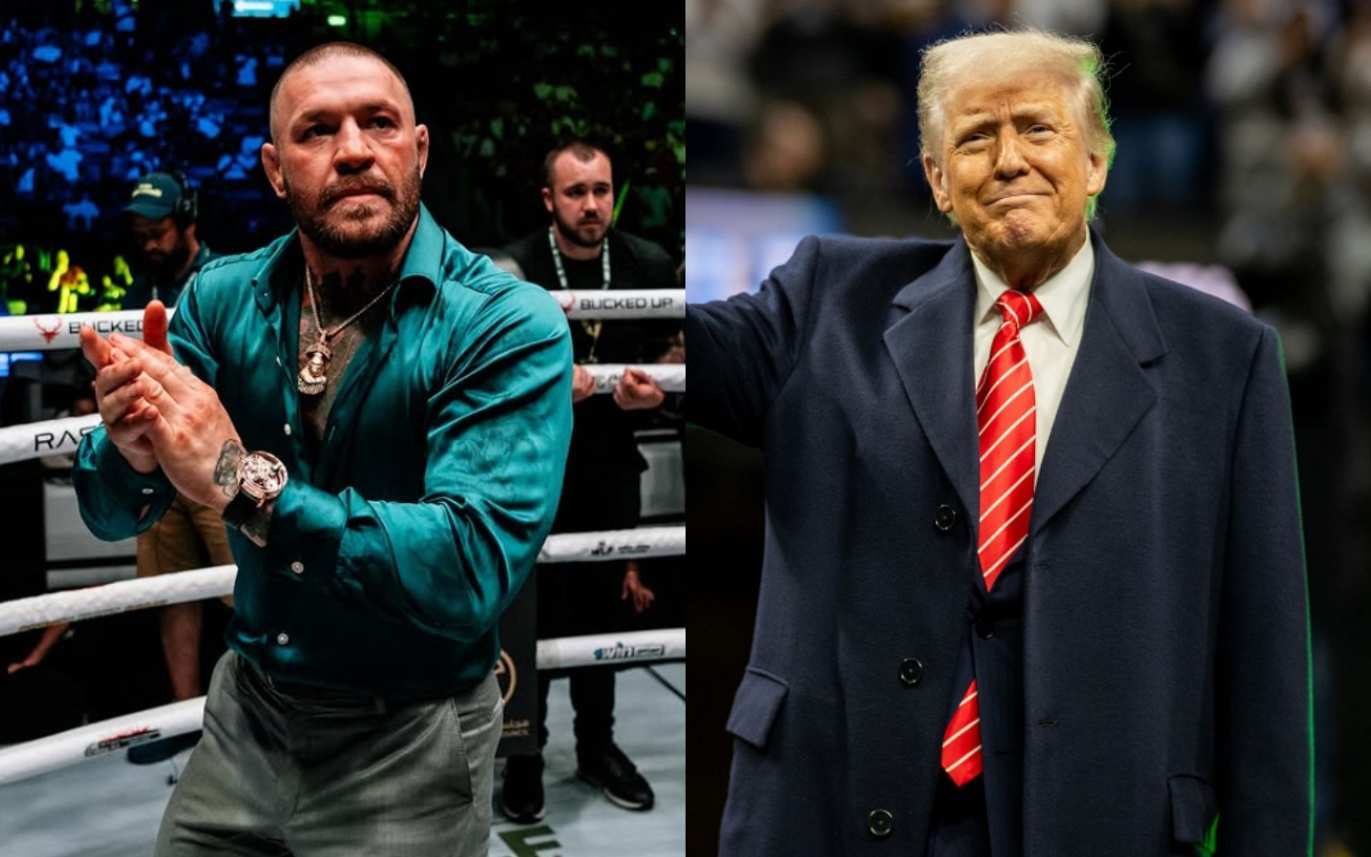 Conor McGregor (left) reacted to Donald Trump