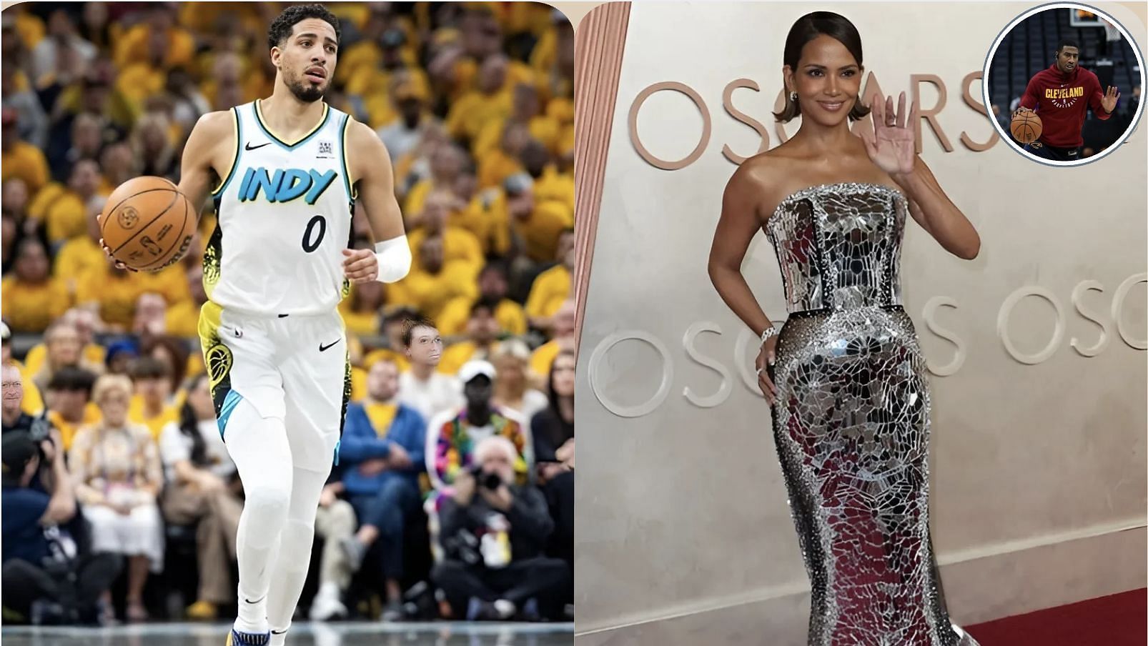 Tyrese Haliburton, Halle Berry and Iman Shumpert