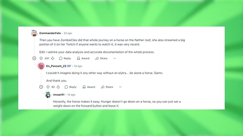 Redditors react to the detailed Minecraft world border travel post (Image via Reddit)