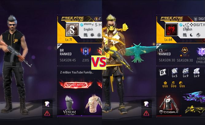 Storm Shakti vs Digital Gamer: किसके Free Fire MAX में बेहतर स्टैट्स हैं?