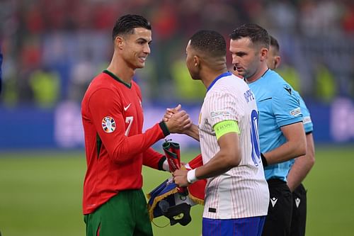 Cristiano Ronaldo and Kylian Mbappe (L to R)  - Source: Getty