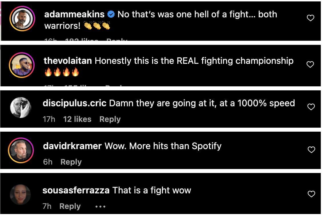 Comments from Instagram