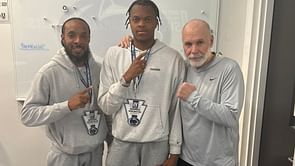 5-star ATH Brandon Arrington Jr. showcases his award for breaking Olympic gold medallist Noan Lyles' record [PHOTO]