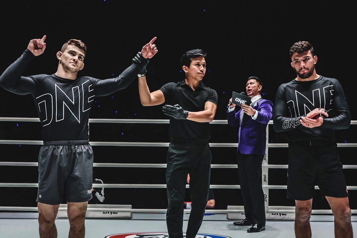 Dante Leon celebrates a successful ONE Championship debut. [Photo via: ONE Championship]