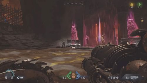 A still of Ancestral Forge Wraithstone along with the two wolf statues (Image via Sportskeeda Gaming/Bethesda Softworks)