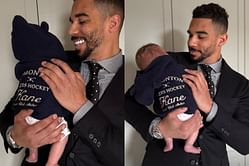 Evander Kane's fiancée Mara Teigen gushes over father-daughter hockey moment as baby Penelope rocks custom Oilers hoodie